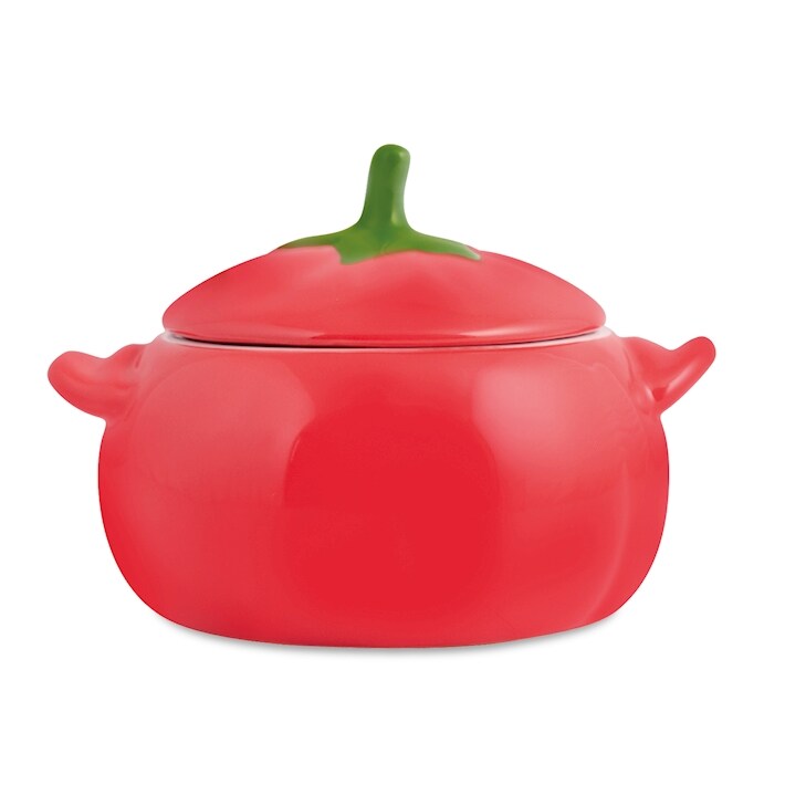 Keramik-Behälter für Käse oder Zucker Tomate Form 12 cm