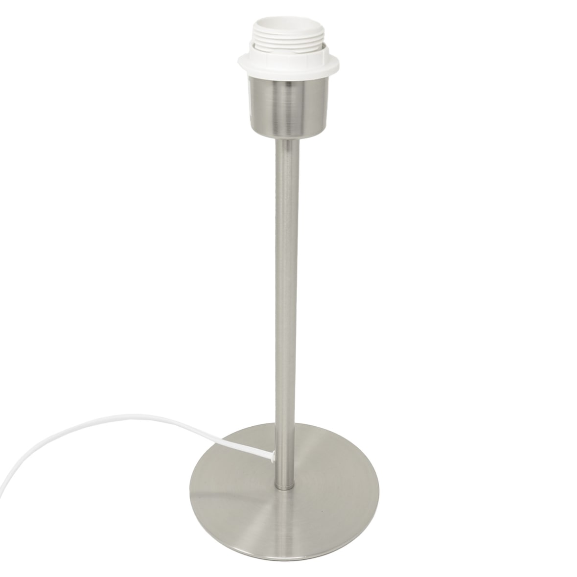 B&S Lampenfuß Metall Edelstahl matt H 35 cm für E27 max 40 Watt