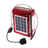 thumbnail of Micrófono megáfono con panel solar con amplificador de cabeza altavoz portátil (Rojo)