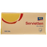 thumbnail of aro Cellulose servetten, 33 x 33 cm, 1-laags, geel, 500 stuks