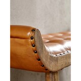thumbnail of Sitzbank Echtleder / Massivholz Bank Braun 125x50x38 cm Chesterfield, Design Polsterbank Flur, Lederbank Bettbank 2 Personen, Flurbank