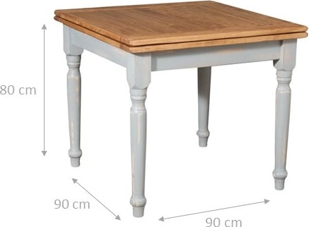 Biscottini Restauranttisch - Esstisch mit Buchöffnung 90x90 - Ausziehbarer Küchentisch - Massivholztisch Made in Italy Natürliches und graues Finish