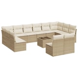 thumbnail of vidaXL 13-tlg. Garten-Sofagarnitur mit Kissen Beige Poly Rattan