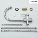 thumbnail of Félix | Grifo de agua potable de 3 vías de plata cepillada premium | Grifo de cocina de ósmosis de acero inoxidable 360 grados | Filtrar 3 conexiones
