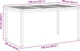 thumbnail of vidaXL Esstisch für draußen 150x90x75 cm Massivholz Teak