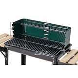 thumbnail of aro Holzkohle Grillwagen, Grillfläche 48 x 28.5 cm, Seiten- und Untenablage, fahrbar, Stahl/Holz, grün