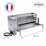 thumbnail of Tournebroche professionnel MONO – Broche Ø20 mm x 120 cm – Capacité 60 kg – Feu de bois – Fabrication française – REVOGRILL