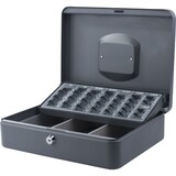 thumbnail of PAVO Caisse à monnaie+billet Europa acier,livrée avec 2 clés-L30xH9xP23 cm Gris foncé, 1poignée couvercle