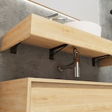 thumbnail of BELVIT Linuva Waschtischunterschrank Safir MDF Bad Unterschrank mit Schublade und Ablagefläche Wandmontage 120x45x50cm