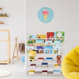 thumbnail of Relaxdays XL Zeitschriftenregal, HBT: 96 x 97 x 37 cm, Metall, freistehend, Zeitschriftenständer für Wohnzimmer, weiß