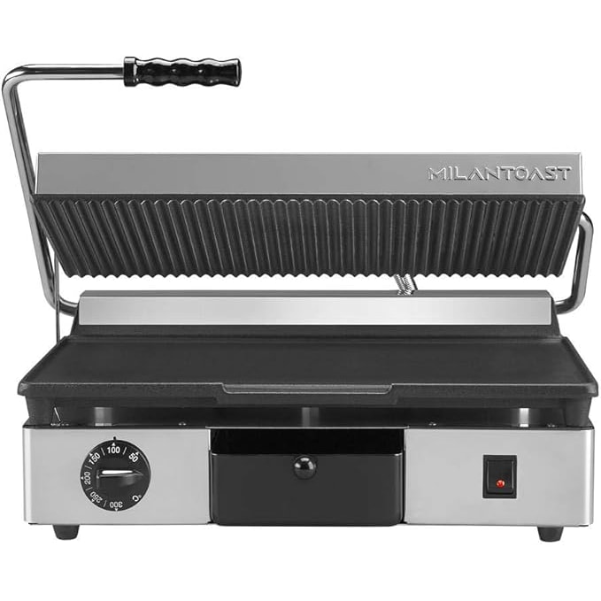 Milantoast - Grote Gietijzeren Bakplaat Met Gladde Ribben 220-240V 2,7Kw