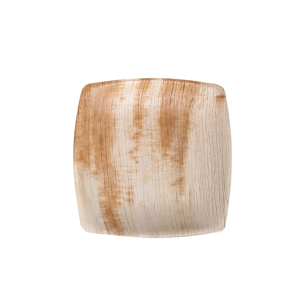 25x BIO Teller quadratisch aus Palmblatt 24x24 cm Palmblattteller Einwegteller Einmalteller