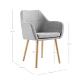 thumbnail of SalesFever Armlehnstuhl | Bezug in Strukturstoff | Stuhlbeine Eichenholz | B 62 x T 60 x H 84 cm | hellgrau – natur