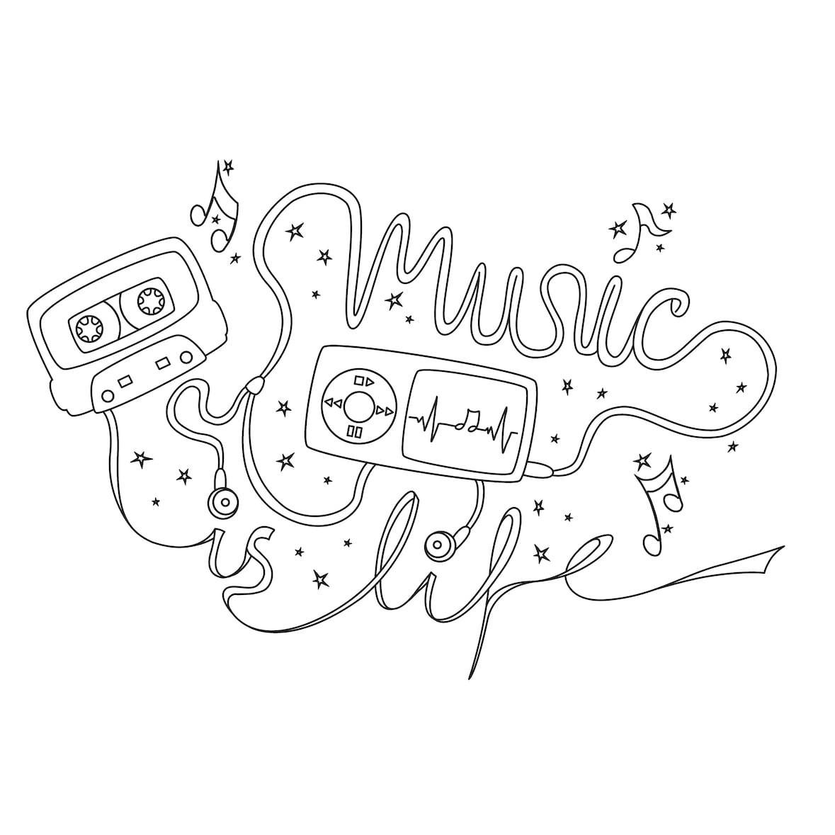 Securit® Conjunto de 3 Moldes para Janela A2 - Tema Música - Marcador de Giz Incluído