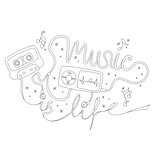 thumbnail of Securit® Conjunto de 3 Moldes para Janela A2 - Tema Música - Marcador de Giz Incluído