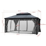 thumbnail of Alu Garten Pavillon DAMASKUS 3x3,65 m mit festem Metalldach