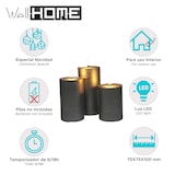 thumbnail of WellHome - Set de 3 Velas LED en color Plata de superficie rústica