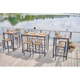 thumbnail of METRO PROFESSIONAL Tavolo da bar Modano, legno di acacia/acciaio, 70 x 70 cm, quadrato, marrone/nero