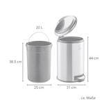 thumbnail of SVITA T20 Treteimer 20 Liter Abfalleimer Mülleimer Mülltonne Edelstahl Silber