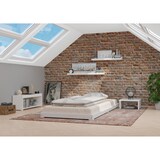 thumbnail of Weißes Niedrigflurbett Futon extra niedriges Holzbett 80x200 Kiefer V-60.47W-08 ohne Zubehör