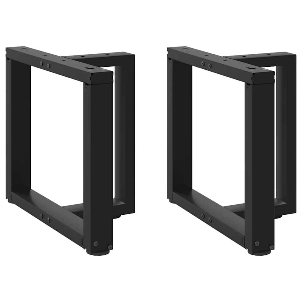 Helloshop26 - Set aus 2 T-förmigen Couchtischbeinen mit verstellbaren Nivellierfüßen 50 x 25 x 43 cm schwarzer Stahl 02_0057298