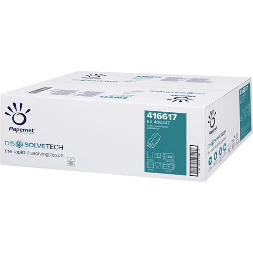 Papernet Dissolve Tech Papierhandtücher Z-falz Weiß 2-lagig 416617 20 Stück à 200 Blatt
