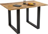 thumbnail of Esstisch Baumkante Massiv Mango naturfarben 140 x 80 schwarz U-Gestell Tiger