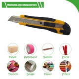 thumbnail of varivendo Profi Cuttermesser 12 Stück 18mm schwarz gelb mit Auto Lock Universalmesser Teppichmesser Kartonmesser für Handwerk Büro Haushalt