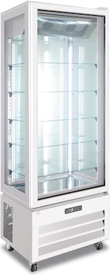 thumbnail of KLIMAITALIA Belüftete Gebäckvitrine. 4 LEDs. Abtau auto. Thermo digital. T° 0°C/+10°C. Dim. 65x65x195 cm groß. VICTORIA65NFPWHITE