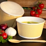 thumbnail of 25 Suppenbecher, Pappe rund 998 ml Ø 13,5 cm · 10,8 cm braun/weiss Ripple Wall