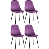 thumbnail of Conjunto de 4 sillas de comedor Napier Lila/Terciopelo