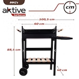 thumbnail of Barbacoa carbón portátil madera doble parrilla Aktive