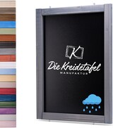thumbnail of Wetterfeste Outdoor Kreidetafel mit Holzrahmen / Grau 55x120cm