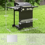 thumbnail of Outsunny Barbecue a Gas Bruciatori Indipendenti e Coperchio Nero