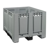 thumbnail of Palettenbox LxBxH: 1200 x 1000 x 790 mm geschlossen mit 3 Kufen in grau