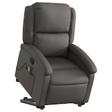 thumbnail of vidaXL Massagesessel mit Aufstehhilfe Grau Echtleder