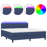 thumbnail of vidaXL Boxspringbett mit Matratze & LED Blau 160x200 cm Stoff