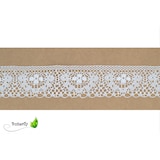 thumbnail of 10m Spitzenband 40mm Spitzenborte Spitzenbordüre Hochzeit schmal 4cm 35mm Blumen