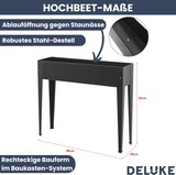 thumbnail of DELUKE® Hochbeet Balkon EUGO - Stahl Wetterfest | Hochbeet Metall für Terrasse, Garten Balkonbeet Pflanzenbeet Balkon | Anthrazit, 98x25x82cm
