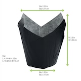 thumbnail of ECOLOMIQUE - 120 Pcs - Caissette de cuisson tulipe papier noir - Diam: 3 cm, Hauteur: 6 cm - ECO210CPST1N
