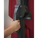 thumbnail of Gastronomie-Ampelschirm HWC-A96, Sonnenschirm, rund Ø 4m Polyester Alu/Stahl 27kg ~ bordeaux mit Ständer