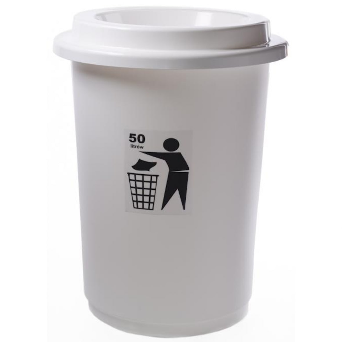 Poubelle DONUTS avec couvercle 50L BLANC - tampel
