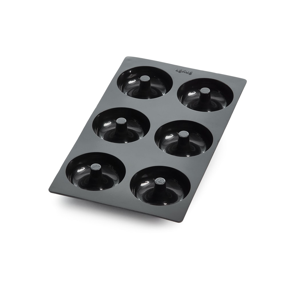 Moule 6 donuts noir -  Rectangle Silicone Lékué 30x17.5 cm
