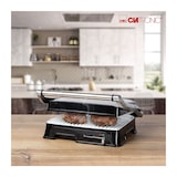 thumbnail of Clatronic KG 3571 Doppelter Elektrogrill, kippbarer Deckel, Antihaft-Keramik-Grillplatte, regelbarer Thermostat 2000W Silber