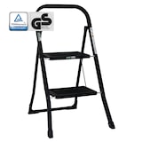 thumbnail of Trittleiter 2 Stufen klappbar TÜV/GS 150 kg Anti-Rutsch Haushaltsleiter Klapptritt Leiter in schwarz