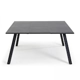 thumbnail of Table de jardin carrée extensible en aluminium noir