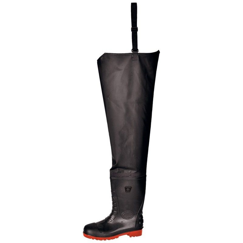 Portwest - Cuissardes de sécurité en PVC et nitrile embout acier WADERS S5 Noir Taille 43