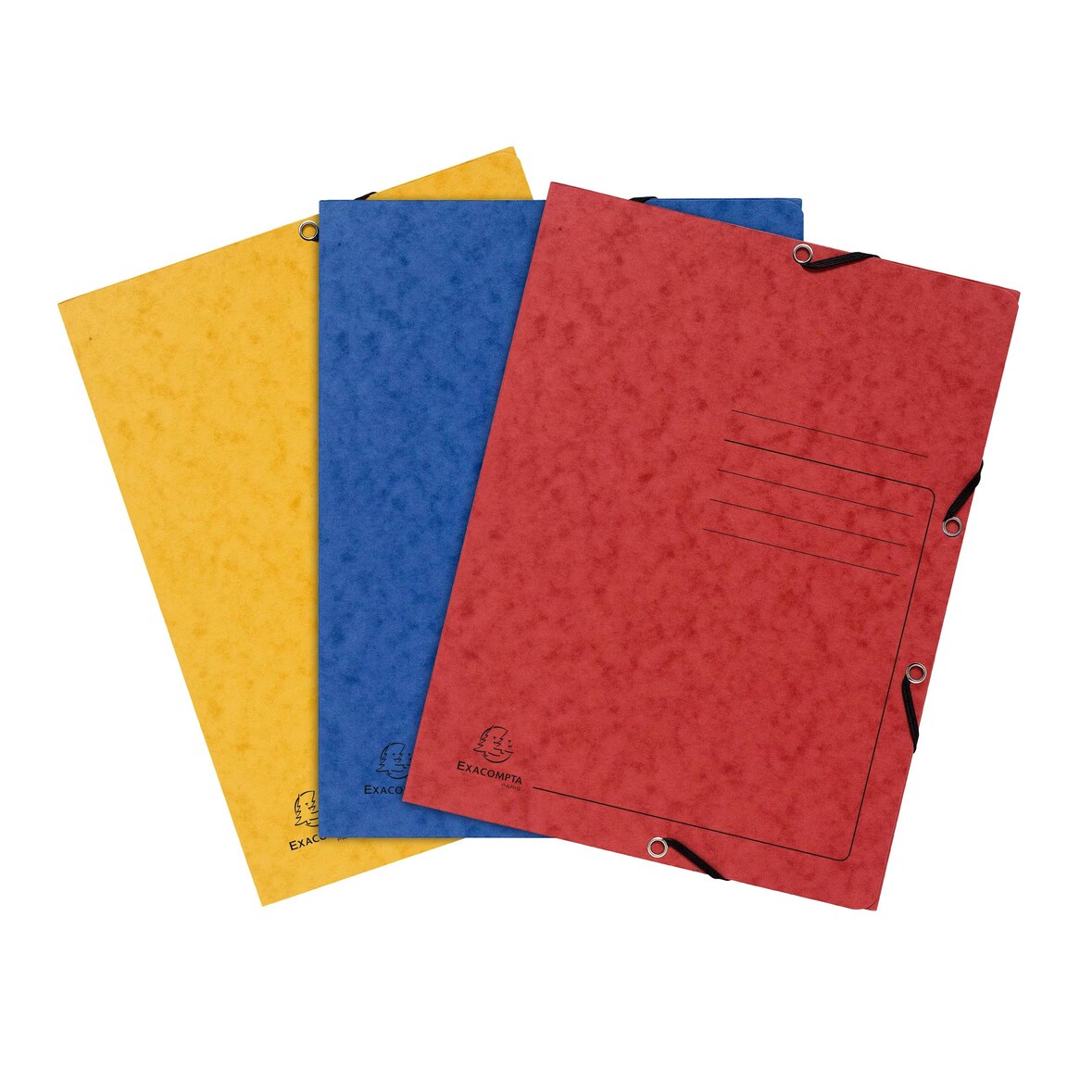Exacompta 55432E 24x Sammelmappe mit Gummizug und 3 Klappen, aus Colorspan-Karton 355g/m2, A4 - Farben sortiert