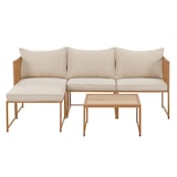 thumbnail of SVITA DETROIT Polyrattan Tuinloungeset Modulaire Hoekbank met Tafel Inclusief Kussens Beige