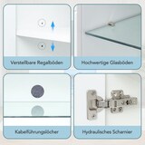 thumbnail of TV-Schrank 160x38x60 cm Weiß Spanplatte 2 Türen 3 verstellbare Böden geräuschlose Scharniere Kabelmanagement Stauraum für 70-Zoll-TV